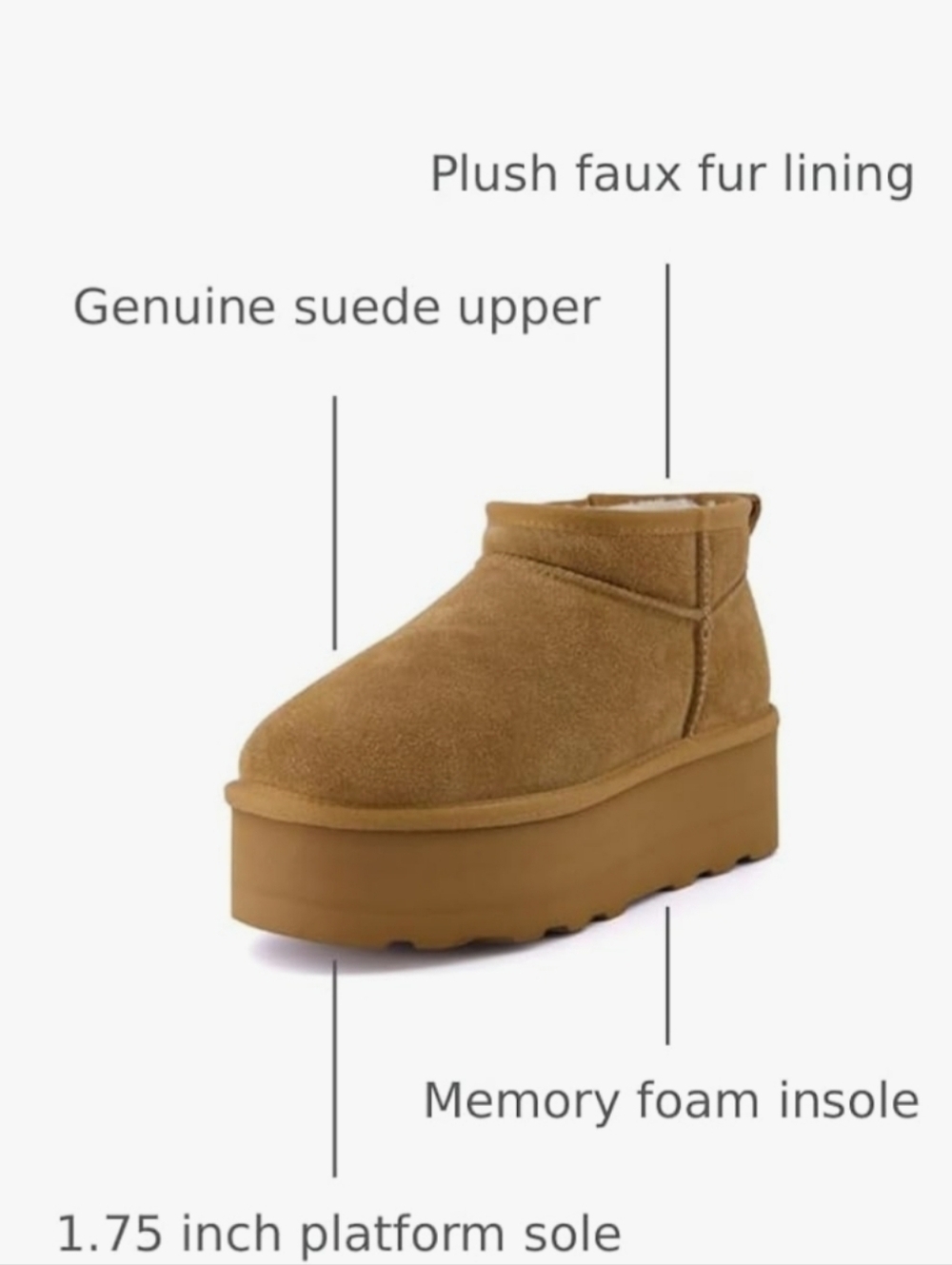 CUSHIONAIRE Hippy Chestnut Brown Suede Platform Ankle Boot - Picture 9 of 14